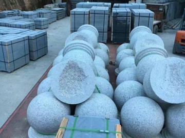 655廣場(chǎng)圓球石材 車止石 擋車石