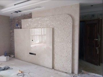 現代簡約中國風三層創意大理石背景墻裝飾