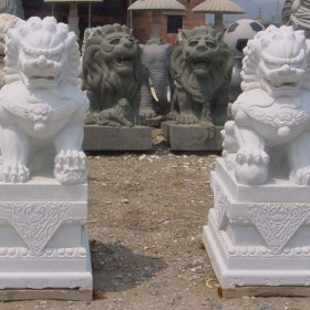 石獅子 石材雕刻 鎮宅石獅