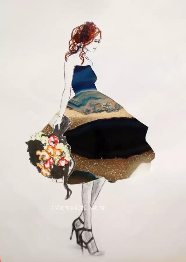 大理石紋理的裙子