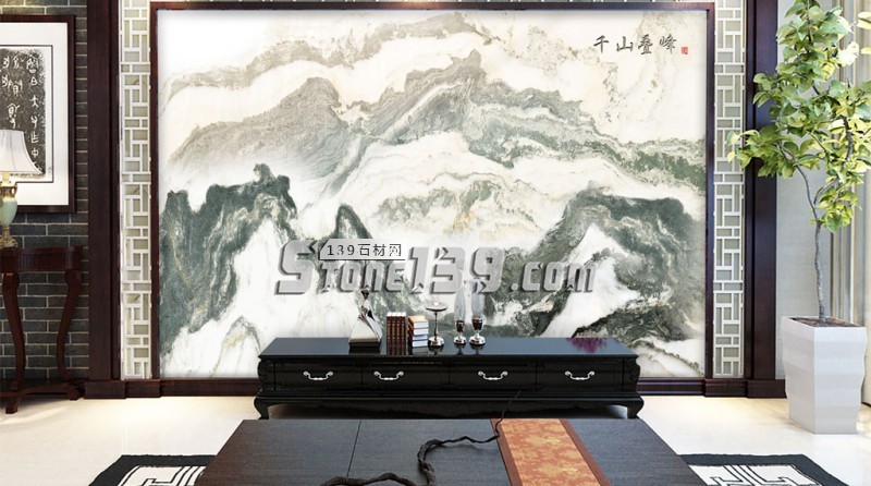 山水畫大理石背景墻設(shè)計(jì)效果圖