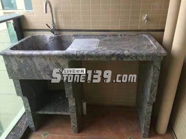 博豪石業花崗巖一體洗衣柜、耐用、耐腐蝕