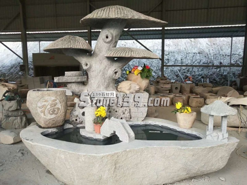 石材雕刻產品 水池 趣味石雕