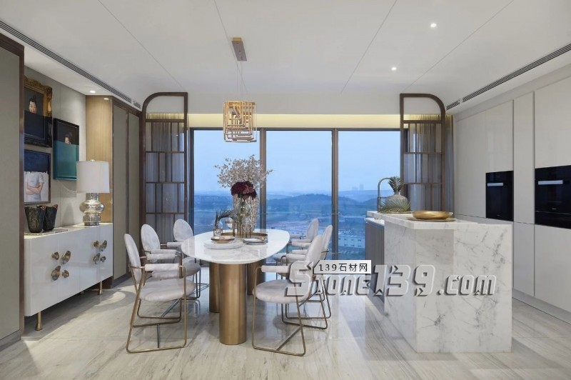 淺色大理石+黃銅，輕奢別墅裝飾 有質(zhì)感有品味的生活