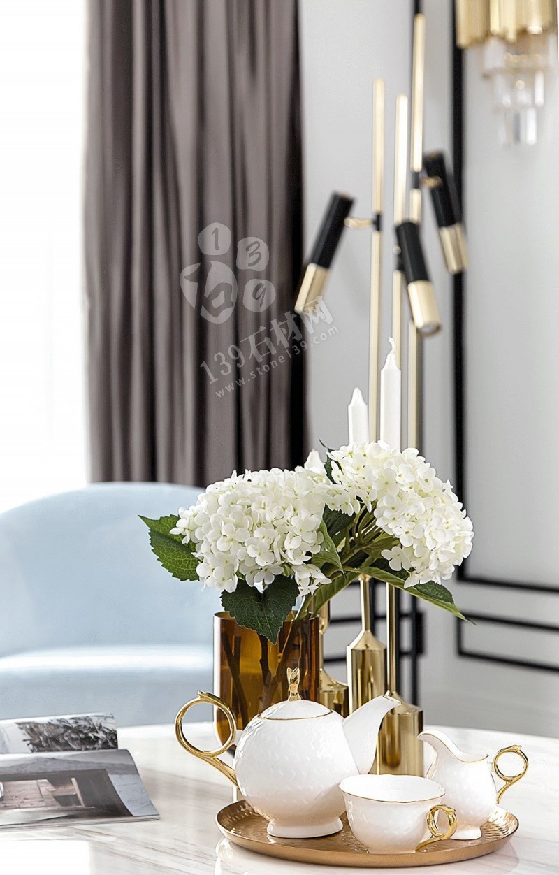 黃銅與大理石的組合 打造家居時尚