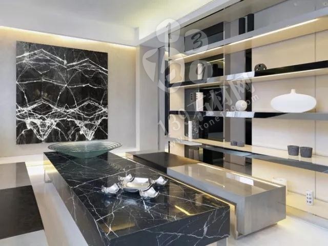 黑色石材帶根的三個品種（黑白根、茶玉、勞倫黑金）對比介紹