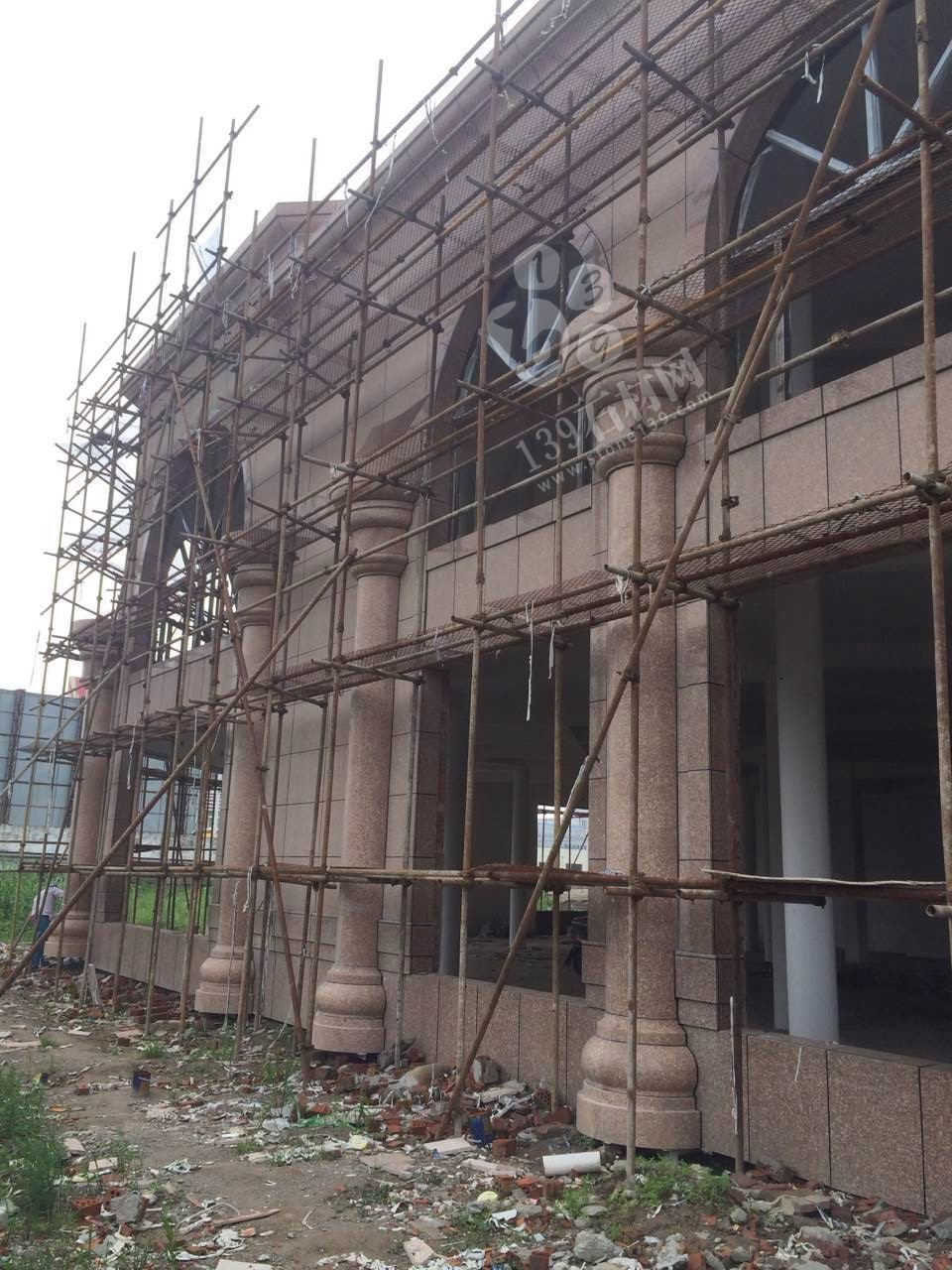 江西紅色花崗巖外墻別墅應用 彰顯尊貴就是要不一樣的紅（光澤紅映山紅）