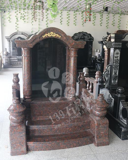 【石材搭配】英國棕與山西黑做墓碑“平安吉祥，添丁進(jìn)財”