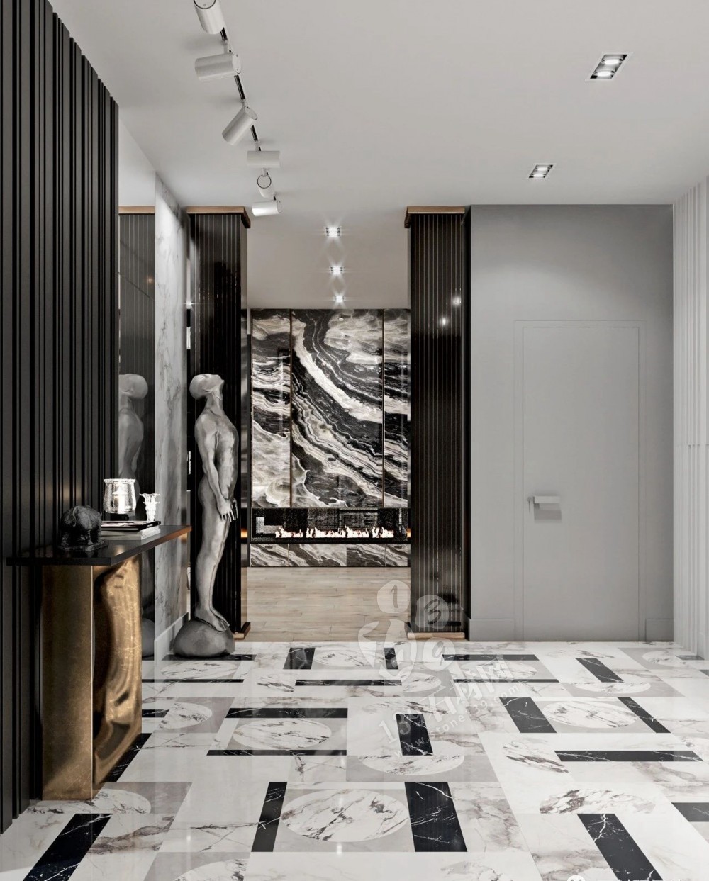 想要時尚潮流的玄關，試試大理石吧