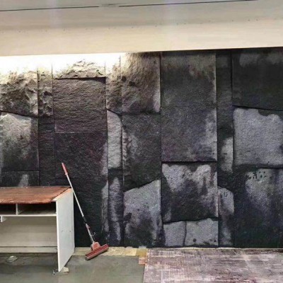 芝麻黑自然面背景墻 水頭廠家加工發貨