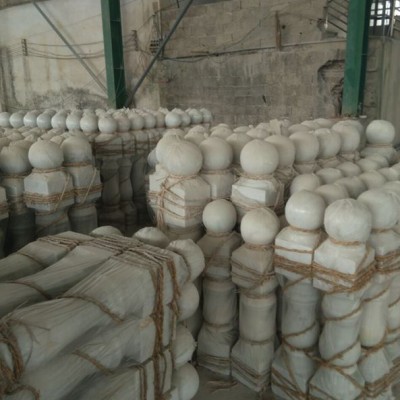 廣西白天然大理石陽(yáng)臺(tái)欄桿樓梯扶手異形柱將軍柱圓球