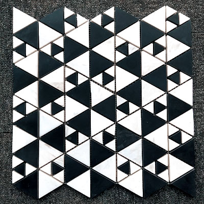 水晶白+黑白根 三角形馬賽克